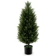 thumbnail image 1 of Costway 1 Pack 37.5" Artificial Topiary Cedar Tree with Cement Plastic Pot & Realistic Moss, 1 of 9