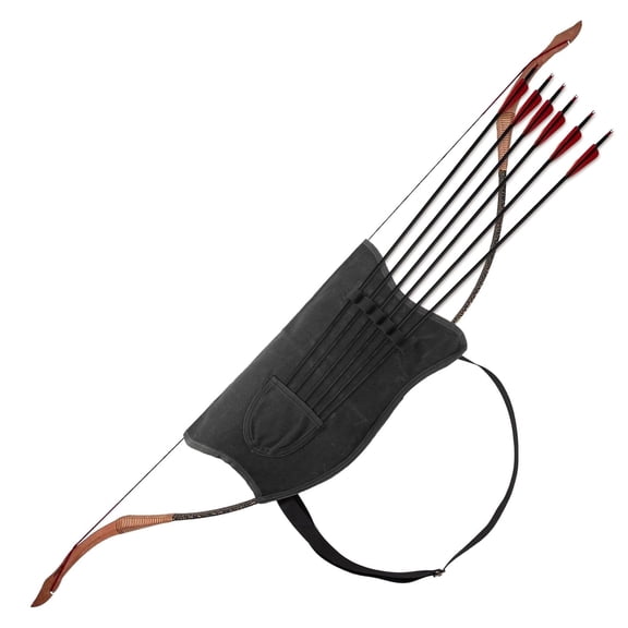 YXMEIGUO Archery Arrow Quiver Holder, Archery Bow Carrier with Arrow Slots, Adjustable Shoulder Strap for Hiking Hunting,Shooting and Cosplay, Black