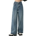 thumbnail image 2 of Plus Size Jeans For Women High Waisted Straight Leg Bootcut Skinny Curvy Wide Leg Bootcut Skinny Comfortable Casual Lightweight Jeans Blue L, 2 of 5