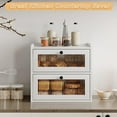thumbnail image 6 of Double Layer Large Bread Box for Kitchen Counter, Wooden Corner Bread Storage Container with Acrylic Window, White, 6 of 7