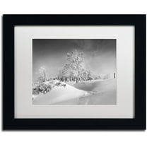 Trademark Fine Art "Dressed For Winter B&W" Canvas Art by Philippe Sainte-Laudy, White Matte, Black Frame