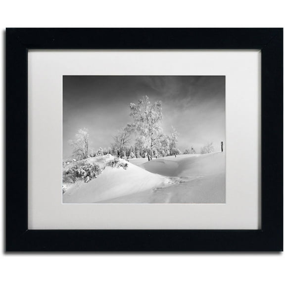 Trademark Fine Art "Dressed For Winter B&W" Canvas Art by Philippe Sainte-Laudy, White Matte, Black Frame
