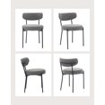 thumbnail image 5 of Dining Chairs Set of 2, Boucle Upholstered Chairs with Adjustable Legs & Backrest for Dining Room, Gray, 5 of 8