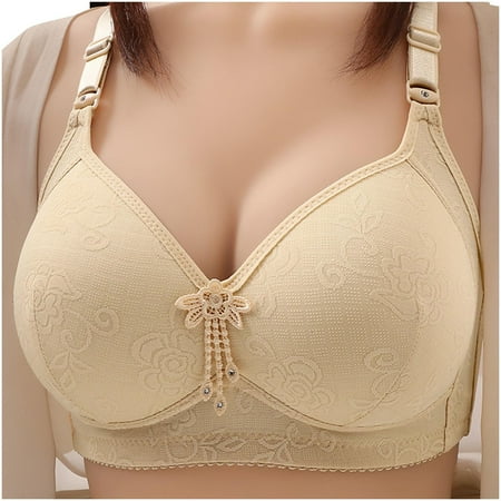 Summer Savings Clearance!Tumotour Full Coverage Bras For Womens Plus Size Bra Lace Flower Gathered Together Large Size Daily Bra Underwear No Rims Womens Clearance Bra