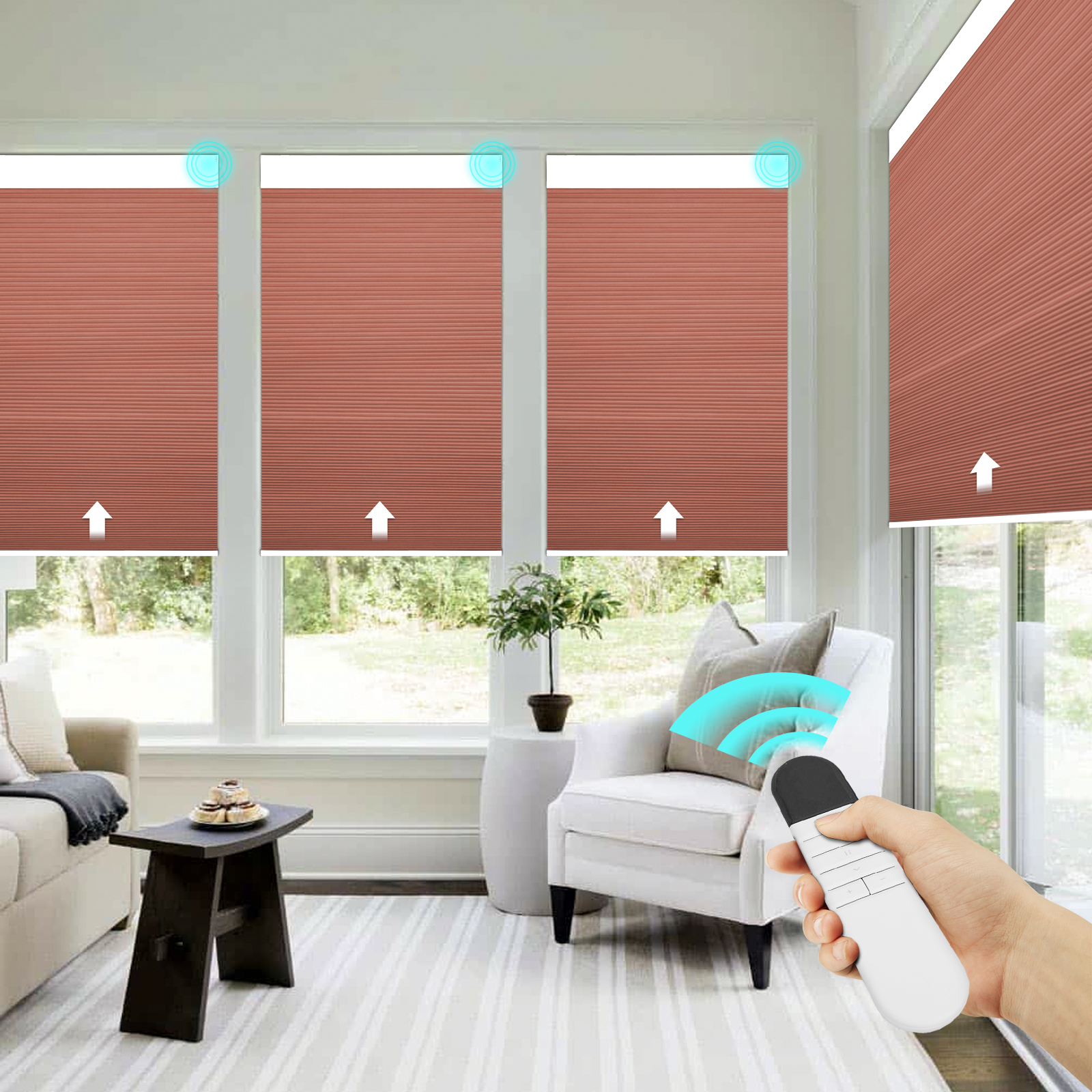 Sbartar Shades Cordless Blind Full Darkening Cellular Window Curtain