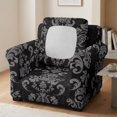 thumbnail image 3 of Bulopur Damask Sugar Skull 2Pcs Single Chair Covers Stretchable Halloween Protector Removable Cushion Covers Elastic Edge Anti-Slip Machine Washable for Apartment Living Room Bedroom Decor, 3 of 8