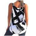 thumbnail image 4 of gakvbuo Plus Size Summer Tops For Women Tops Dressy Casual Women Printing Round-Neck Sleeveless Block Shirts Tunic Tee TopsWorkout Tops For Women, 4 of 7