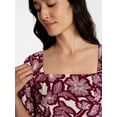 thumbnail image 5 of Time and Tru Women's Mini Dress with Puff Sleeves, Sizes XS-XXXL, 5 of 6