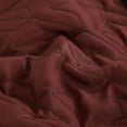 thumbnail image 6 of 9-Piece Burgundy Black Comforter Set, Soft Geometric Striped Quilted Lightweight Bed in a Bag with Comforter & Sheet Set for All Seasons, Queen Size, 6 of 7