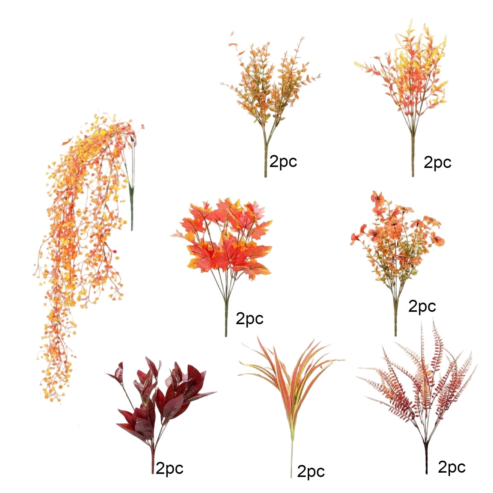 Xuniizn Artificial Fall Flowers Bouquet for Decoration, 15Pcs Fall Fake Silk Flower Arrangements Fall Decorations for Home Indoor Office Wedding Bride Bouquets Tables Centerpieces Fall Decor