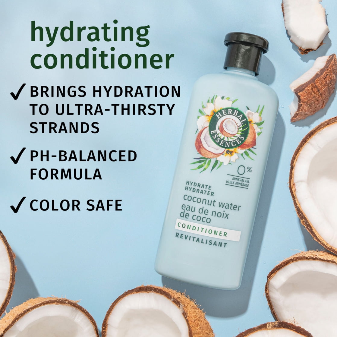 (6 pack) Herbal Essences Classics Hydrate Coconut Water & Jasmine Conditioner, for All Hair Types, 13.5 fl oz