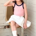 thumbnail image 2 of REDARER Girls' Color Block Ribbed Tank Top - Sleeveless Summer Stretchy Breathable Casual Comfortable Toddler Kids Teenage Basic Outfit,3-4 Years, 2 of 9