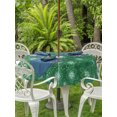 thumbnail image 4 of Outdoor Tablecloth with Umbrella Hole Zipper Dark Green Boho Floral Round Tablecloth 60" Waterproof Outside Table Cloth Abstract Art Flowers Botanical Patio Table Cover Tablecloths for Picnic Party, 4 of 8