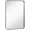 thumbnail image 2 of Hamilton Hills Contemporary Polished Metal Wall Mirror Glass Panel Silver, 2 of 8