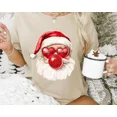 thumbnail image 3 of Cute Santa With Red Glasses And Red Bubble Christmas Shirt, Holiday Graphic Tee, Kid, Adult Size, Juvora Life, 3 of 4