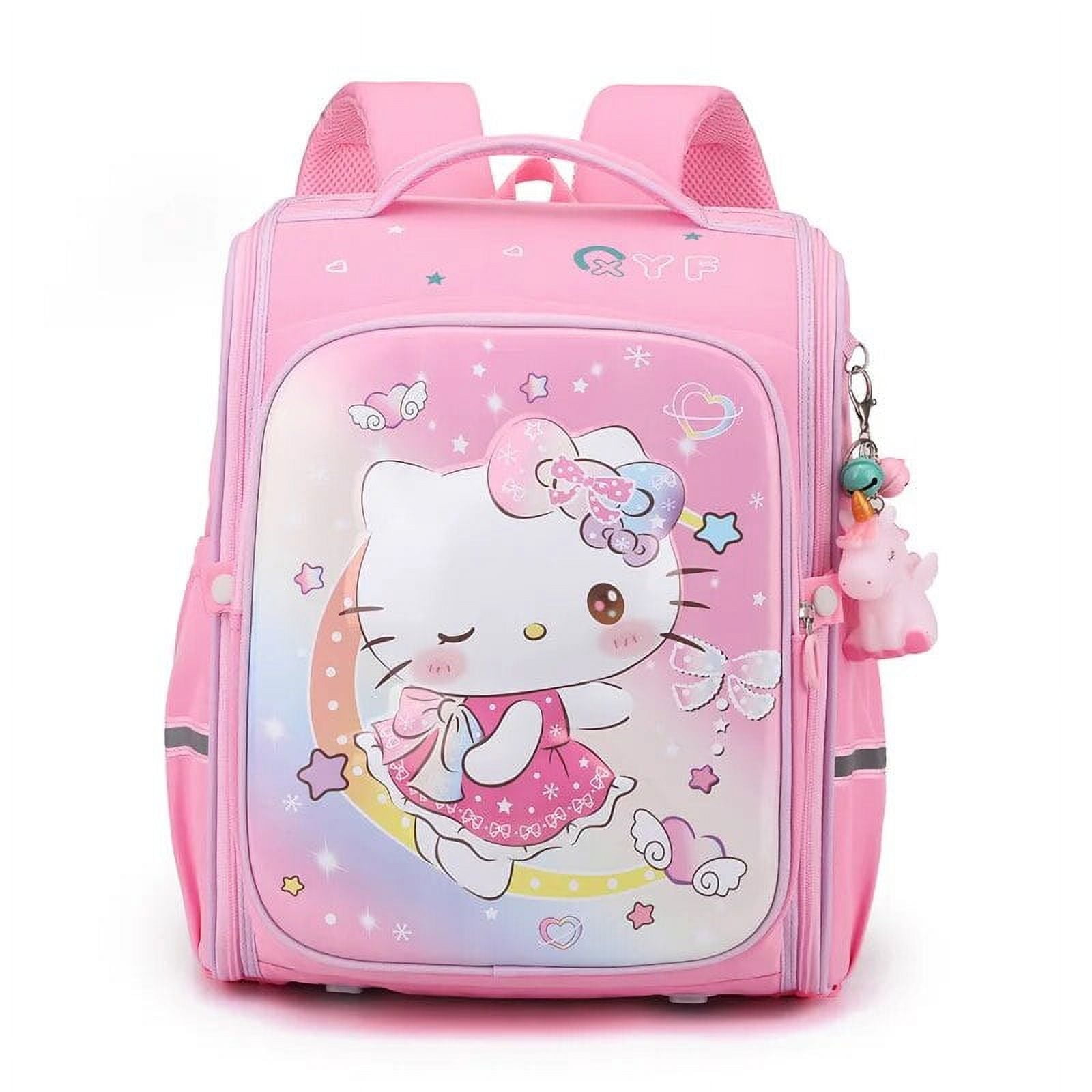 hello kitty backpack walmart canada Hello Kitty Sanrio New Cartoon Cute Girl Backpack Primary School Student  Large Capacity Lightweight Spine-Protective Backpack