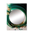 thumbnail image 2 of Designart "Emerald and Gold Wave Abstraction II" Modern Mirror Wall Decor - Modern Green Abstract Large Mirror For Wall Art Decor - 40" x 30" Inch, 2 of 5