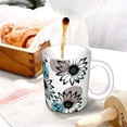 thumbnail image 3 of Yiaed Watercolor Sunflower Print Ceramics Coffee,Large Handle Design,Extra Large Tea and Coffee Cup for Office and Home Mugs, 3 of 6