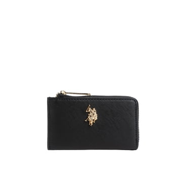 U.S. Polo Assn. Women's Zip Coin Wallet, Black