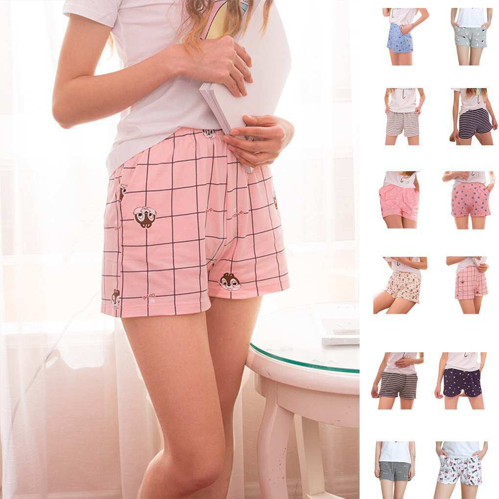 Summer Sleep Bottoms Cotton Pajama Shorts Women s Loose shorts girls Elastic Pajama Pants