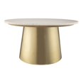 thumbnail image 3 of TOV Furniture Bleeker Table Basse Moderne en Marbre Blanc/or Brossé 16.5"H, 3 of 5