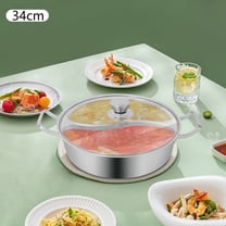 Silver 304 Stainless Steel 34cm Integrated Yuanyang Pot Double Anti-Cross-Flavor Household Compartment Hotpot