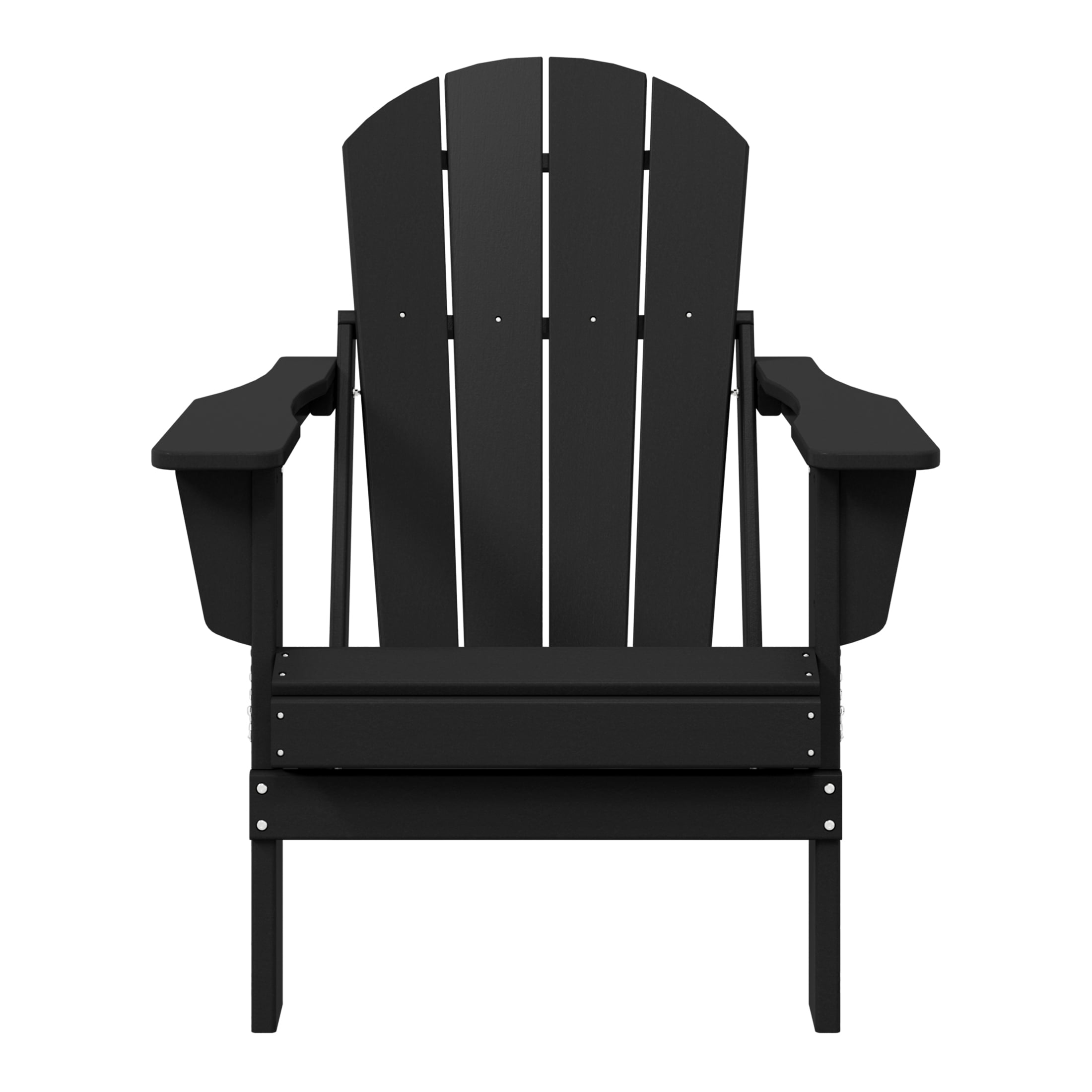 Westintrends Outdoor Folding HDPE Adirondack Chair Patio Seat Weather Resistant Black