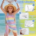 thumbnail image 6 of Xoenoiee Star Striped Pattern Girls Swimsuits Halter One Piece Bathing Suit with Cover Up Skirt Adjustable Strap Teen Girl Swimsuit Swimwear Set, 7-8 Years, 6 of 7