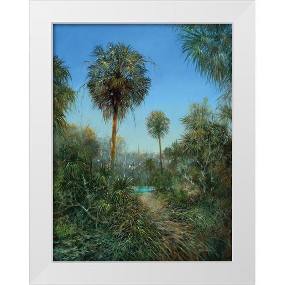 Bansemer, Roger 15x18 White Modern Wood Framed Museum Art Print Titled - Aqua Spring