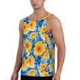 thumbnail image 2 of Balery Blue Ocean Wave Sunflower Pattern Men's Workout Tank Top Gym Muscle Tee Fitness Bodybuilding Sleeveless T Shirt Quick Dry Fit Muscle Tank Top Slim-Fit Tank-Large, 2 of 7
