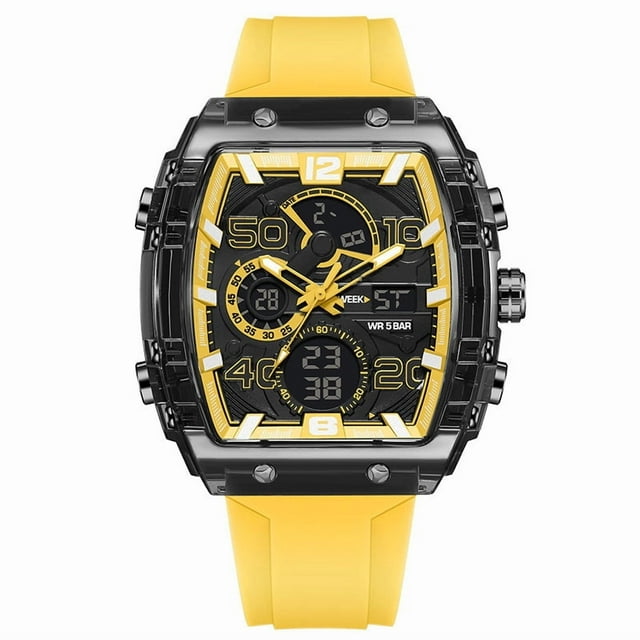 Digital Watch Men with LED Backlight Alarm Timer Stopwatch Multifunctional Sports Casual Timepiece