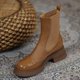 thumbnail image 5 of NECHOLOGY Botas Mujer Adulto Femenino Zapatos Botines de mujer Botines de mujer Moda de otoño e invierno Estilo británico retro Cómodo Punta redonda Tacón cuadrado Tacón grueso (Brown, 8), 5 of 7