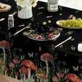 thumbnail image 4 of Mushroom Tablecloth 60×104 Inch Rectangular, Black Seasonal Vintage Washable Table Cover for Party Picnic Dinner Decor, 4 of 6