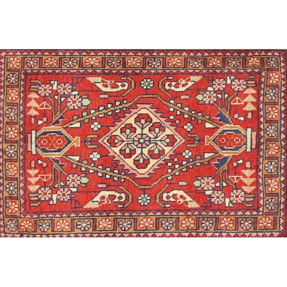 Ahgly Company Indoor Rectangle Traditional Sunrise Orange Persian Area Rugs, 8' x 10'