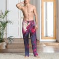 thumbnail image 2 of Naloa Astronaut Riding Fiery Horse Pajama Pants Men, PJ Bottoms, Sleep & Lounge Pants-X-Large, 2 of 6