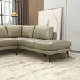 thumbnail image 5 of Paisley Genuine Leather L-Shaped Pillow Back Right-Facing Sectional in Cream, 5 of 6