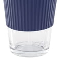 thumbnail image 5 of Mr. Coffee Sip Savvy 4 Piece 15 Ounce Silicone Sleeve Glass Cup Set w/ Lid and Straw in Navy, 5 of 6