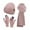 Pink, variant on COM1950s Hat and Gloves, Gloves for Winter, European Winter Knitted Warm Gloves Hats Scarves Three Piece Set with Thick Velvet and Hat, Warm Winter Gloves, Hats and Gloves