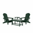 thumbnail image 3 of WestinTrends Malibu 4-Pieces Outdoor Patio Furniture Set, All Weather Outdoor Seating Plastic Adirondack Chair Set of 2 with Coffee Table and Side Table, Dark Green, 3 of 14