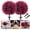 Green with Pink Accents, variant on Yonopro 26" Artificial Boxwood Topiary Ball Trees with Red Flowers with Ground Spike, 2 Set UV Resistant Faux Greenery Shrubs, Fake Plants for Indoor, Outdoor Garden, Yard, Porch, Patio Decor