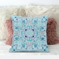thumbnail image 4 of Amrita Sen Designs  26 x 26 in. Paisley Leaf Geo Duo Broadcloth Indoor & Outdoor Zippered Pillow - Light Blue & Grey, 4 of 5
