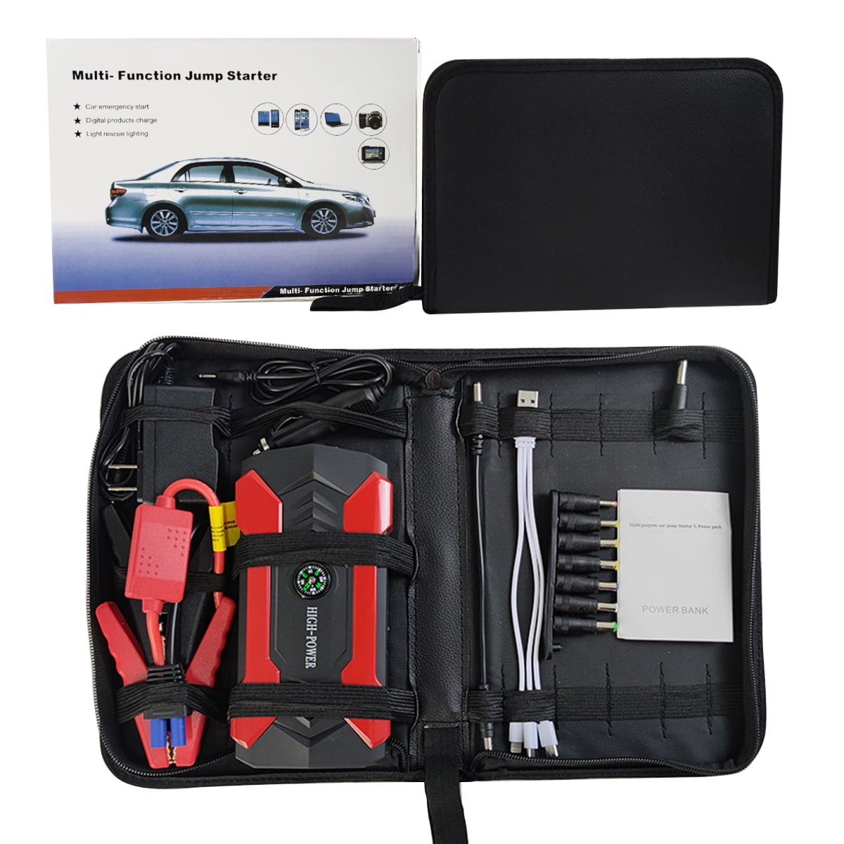Airkoul 99800mAh Portable 800A Peak Current, Car Jump Starter, Black and Red
