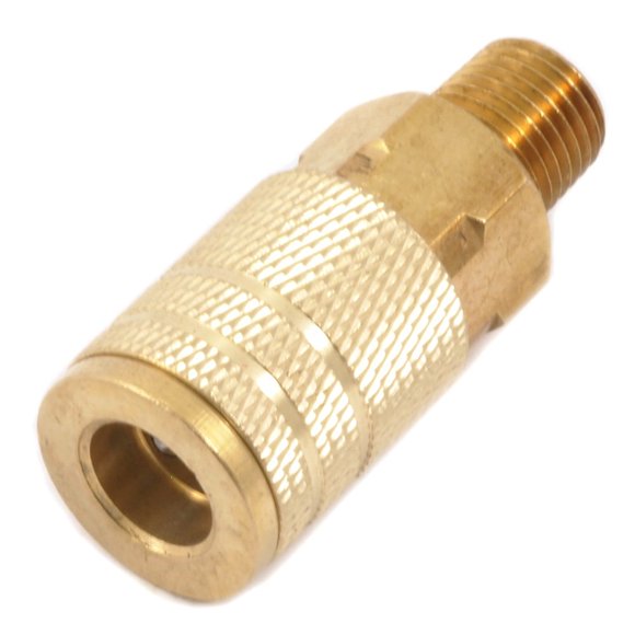 Acoplador de aire industrial Forney 75316, 1/4 pulgadas, macho NPT, acero