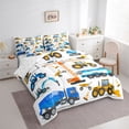 thumbnail image 3 of Homewish Excavator Crane Pattern 7-Piece Twin Bedding Sets,Construction Vehicles Bedding Comforter Set,Blue Yellow White Sheet Sets For Boys Kids,Luxury Bedroom Decor, 3 of 8