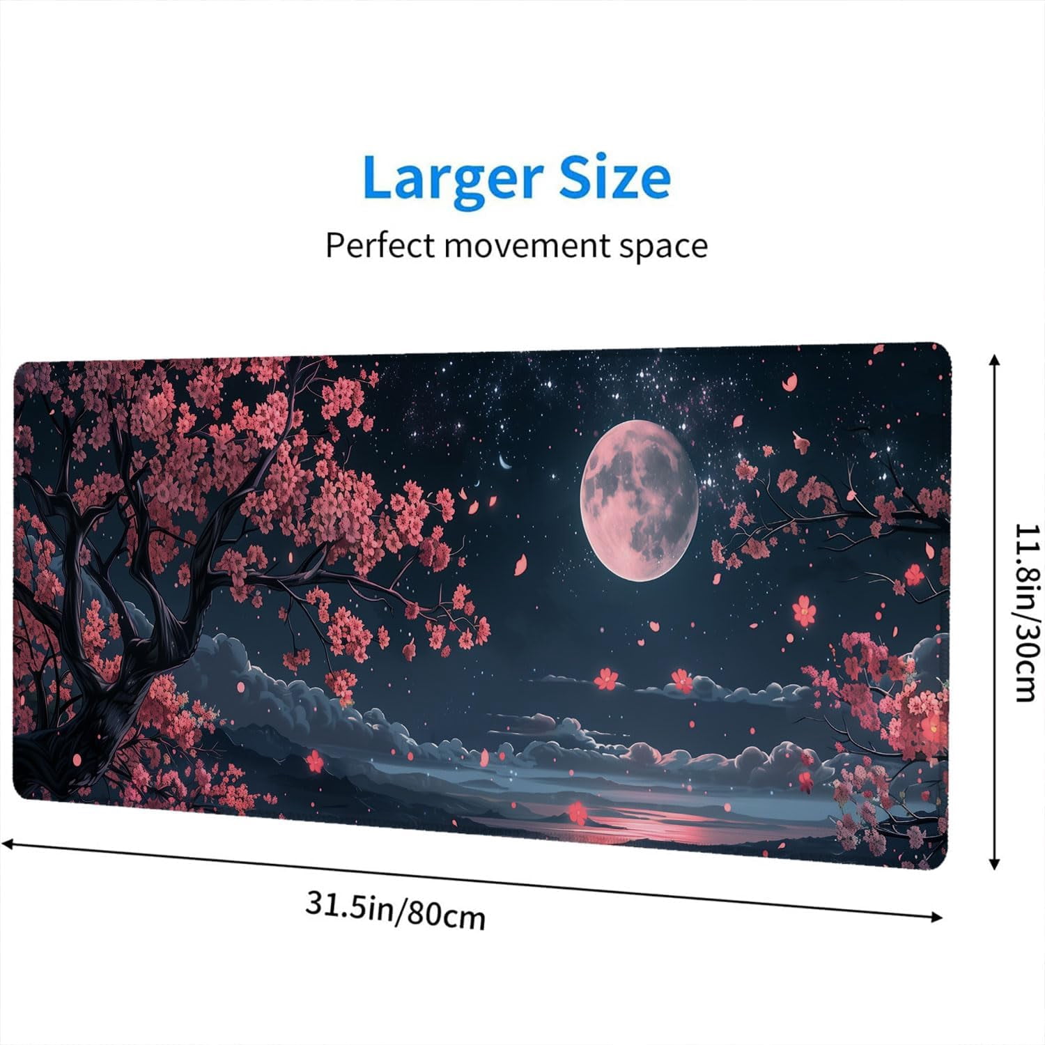American Flag Bigfoot Desk Mat Forest Mountain Extended Gaming Mouse Pad Mat with Stitched Edge Non-Slip Base Big Mouse Pad Office Computer Keyboard Laptop Home 35.4"x15.7"