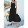 thumbnail image 2 of Women Summer Sleeveless Halter Maxi Dress 2025 Casual Flowy Wedding Guest Cocktail Beach Vacation Dresses Black XL, 2 of 8