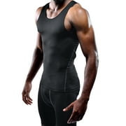NELEUS Mens Compression Tank Top Athletic Workout Base Layer Undershirt 3 Pack,Black,US Size XL
