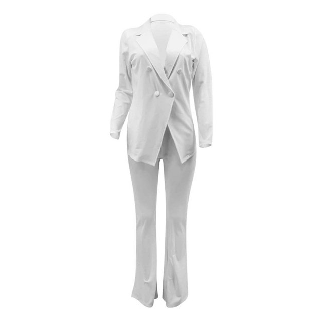 Txlixc Office Lady Traje de 2 piezas Slim Fit Color sólido Mujeres Blazer y conjunto de pantalones de trabajo para ropa casual Fiesta de negocios Txlixc Moda