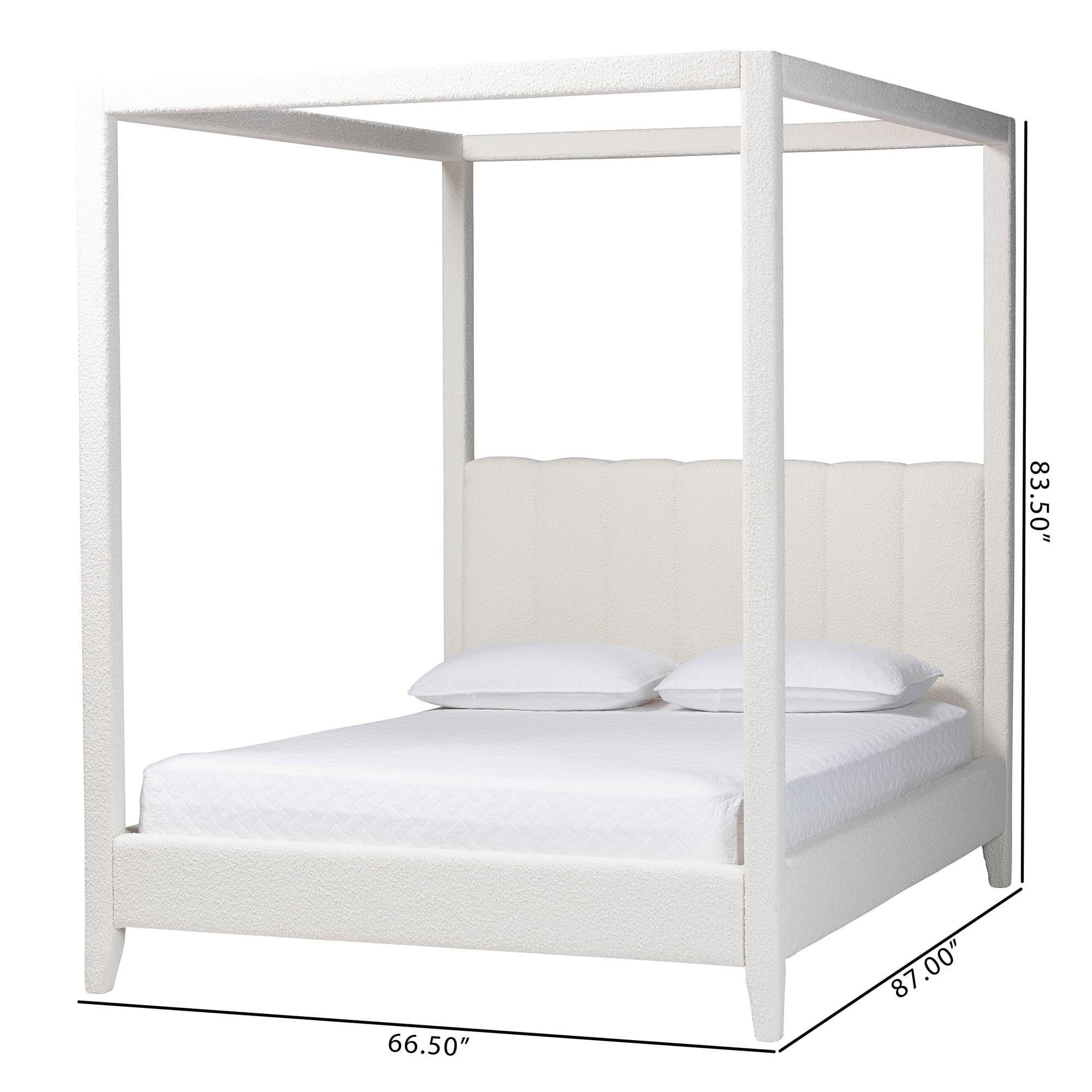 Baxton Studio Aerona Modern Canopy Bed, Queen, Cream