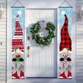 thumbnail image 4 of Letrero navideño para porche, decoración a cuadros de búfalo, pancarta navideña para puerta, decoración colgante navideña para el patio de la casa, puerta de entrada, Navidad, 4 of 5